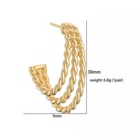 1 Pair Casual Vintage Style Simple Style U Shape V Shape Twist Plating Copper 18k Gold Plated Earrings Ear Studs main image 4