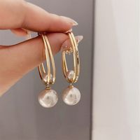 1 Pair Elegant Solid Color Plating Alloy Gold Plated Drop Earrings main image 1