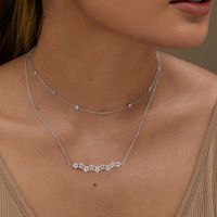 Basic Classic Style Geometric Sterling Silver Zircon Necklace In Bulk main image 2
