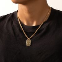 Einfacher Stil Quadrat Herzform Legierung Überzug Frau Männer Halskette Mit Anhänger main image 1