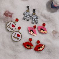 Wholesale Jewelry Fashion Astronaut Color Block Heart Shape Arylic No Inlaid Earrings main image 1