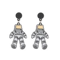 Wholesale Jewelry Fashion Astronaut Color Block Heart Shape Arylic No Inlaid Earrings sku image 2