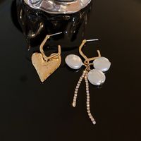1 Pair Simple Style Flower Inlay Copper Zircon Drop Earrings sku image 1