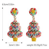 Wholesale Jewelry Vintage Style Exaggerated Christmas Tree Alloy Plastic Metal Artificial Gemstones Gold Plated Plating Inlay Drop Earrings main image 7