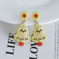 Wholesale Jewelry Vintage Style Exaggerated Christmas Tree Alloy Plastic Metal Artificial Gemstones Gold Plated Plating Inlay Drop Earrings main image 5