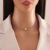 Rostfreier Stahl Künstliche Perle Saatperle 18 Karat Vergoldet Lässig Bohemien Perlen Handgemacht Mehrfarbig Halskette sku image 1