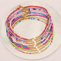 Stainless Steel Artificial Pearl Seed Bead 18K Gold Plated Casual Bohemian Beaded Handmade Multicolor Necklace main image 1