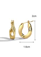 1 Pair Modern Style Commute Cool Style Irregular Plating Copper Silver Plated Hoop Earrings main image 4