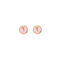 1 Pair IG Style Luxurious Artistic Rose Enamel Plating Stainless Steel 18K Gold Plated Ear Studs main image 3