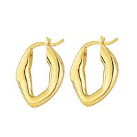 1 Pair Vacation Streetwear Commute Solid Color Plating Copper 18k Gold Plated Hoop Earrings sku image 2