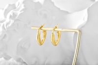 1 Pair Vacation Streetwear Commute Solid Color Plating Copper 18k Gold Plated Hoop Earrings main image 4