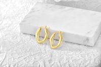 1 Pair Vacation Streetwear Commute Solid Color Plating Copper 18k Gold Plated Hoop Earrings main image 3