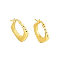 1 Pair Vacation Streetwear Commute Solid Color Plating Copper 18k Gold Plated Hoop Earrings main image 5