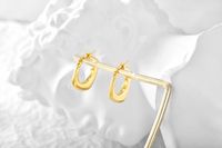 1 Pair Vacation Streetwear Commute Solid Color Plating Copper 18k Gold Plated Hoop Earrings main image 8