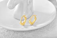 1 Pair Vacation Streetwear Commute Solid Color Plating Copper 18k Gold Plated Hoop Earrings main image 7