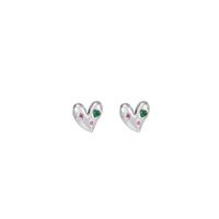 1 Pair Luxurious Heart Shape Plating Inlay Stainless Steel Zircon 18K Gold Plated Ear Studs main image 2