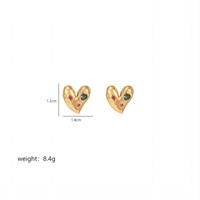 1 Pair Luxurious Heart Shape Plating Inlay Stainless Steel Zircon 18K Gold Plated Ear Studs sku image 2
