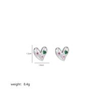 1 Pair Luxurious Heart Shape Plating Inlay Stainless Steel Zircon 18K Gold Plated Ear Studs sku image 1