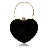Red Solid Color Heart-shaped Evening Bags sku image 3