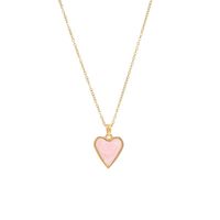Stainless Steel 18K Gold Plated Luxurious Enamel Plating Heart Shape Pendant Necklace main image 4