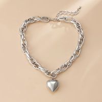 Streetwear Heart Shape Alloy Plating Gold Plated Silver Plated Women's Pendant Necklace main image 3