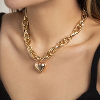 Streetwear Heart Shape Alloy Plating Gold Plated Silver Plated Women's Pendant Necklace sku image 1