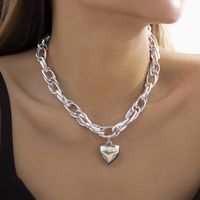 Streetwear Heart Shape Alloy Plating Gold Plated Silver Plated Women's Pendant Necklace sku image 2