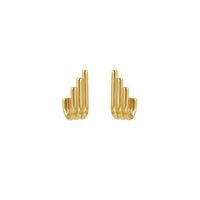 1 Pair Simple Style Lines Plating Stainless Steel 18K Gold Plated Ear Studs main image 3