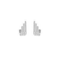 1 Pair Simple Style Lines Plating Stainless Steel 18K Gold Plated Ear Studs main image 2