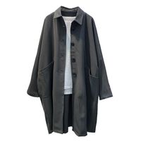 Women's Casual Solid Color Pocket Washed Button Single Breasted Coat Trench Coat main image 3