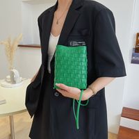 Unisex Pu Leather Solid Color Elegant Vintage Style Weave Square Magnetic Buckle Shoulder Bag main image 6