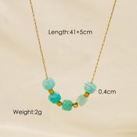 Retro Heart Shape 304 Stainless Steel Natural Stone 14K Gold Plated Shell Pendant Necklace Necklace In Bulk main image 4