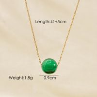 Retro Heart Shape 304 Stainless Steel Natural Stone 14K Gold Plated Shell Pendant Necklace Necklace In Bulk sku image 1