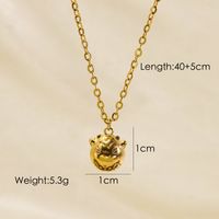 Retro Heart Shape 304 Stainless Steel Natural Stone 14K Gold Plated Shell Pendant Necklace Necklace In Bulk sku image 6