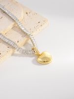 Shiny Heart Shape Rectangle Copper 18k Gold Plated Zircon Pendant Necklace In Bulk main image 5