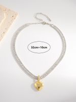 Shiny Heart Shape Rectangle Copper 18k Gold Plated Zircon Pendant Necklace In Bulk main image 2