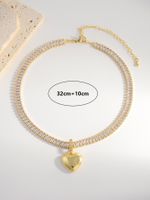 Shiny Heart Shape Rectangle Copper 18k Gold Plated Zircon Pendant Necklace In Bulk main image 8