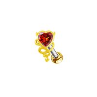 1 Piece Casual Elegant Tropical Heart Shape Bow Knot Rhinestone Plating Inlay Stainless Steel Rhinestones Zircon Gold Plated Cartilage Earrings main image 8