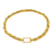 304 Stainless Steel 18K Gold Plated Streetwear Plating Inlay Solid Color Natural Stone Bracelets Necklace sku image 4