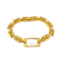 304 Stainless Steel 18K Gold Plated Streetwear Plating Inlay Solid Color Natural Stone Bracelets Necklace sku image 2