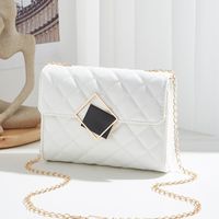 Women's Small Pu Leather Solid Color Elegant Square Magnetic Buckle Crossbody Bag Camera Bag Chain Bag sku image 1