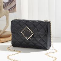 Women's Small Pu Leather Solid Color Elegant Square Magnetic Buckle Crossbody Bag Camera Bag Chain Bag sku image 2