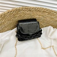 Girl's Pu Leather Solid Color Elegant Square Flip Cover Shoulder Bag Crossbody Bag sku image 2