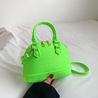 Women's Small All Seasons Felt Cloth Solid Color Streetwear Shell Zipper Shoulder Bag Handbag Dome Bag sku image 2