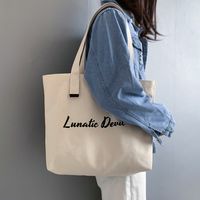 Women's Basic Letter Canvas Shopping Bags main image 1