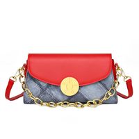 Women's Small All Seasons Pu Leather Color Block Streetwear Square Magnetic Buckle Shoulder Bag sku image 4