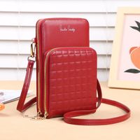 Women's All Seasons Pu Leather Solid Color Preppy Style Classic Style Square Zipper Phone Wallets sku image 1
