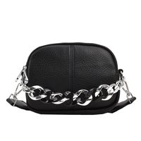 Women's Small All Seasons Pu Leather Solid Color Streetwear Chain Square Zipper Shoulder Bag sku image 1