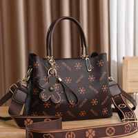 Women's Large All Seasons Pu Leather Letter Flower Snowflake Classic Style Square Zipper Handbag sku image 3