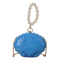 Women's Small Pu Leather Solid Color Streetwear Pearls Shell Lock Clasp Handbag Crossbody Bag sku image 2